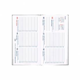 Agenda encuadernada liderpapel creta 80 x 150 2025 semana vista color negro papel 70 gr - 