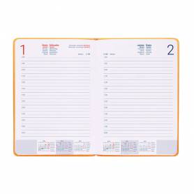 Agenda encuadernada liderpapel icaria a5 2025 día página color amarillo papel 70 gr - 