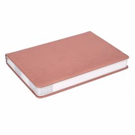 Agenda encuadernada liderpapel lipsi a5 2025 día página color rosa melocotón papel 70 gr - 