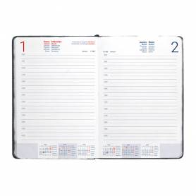 Agenda encuadernada liderpapel saria a5 2025 día página color negro papel 70 gr - 