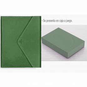 Agenda encuadernada liderpapel psara a5 2025 día página color verde papel 70 gr -