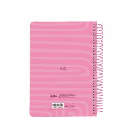 Agenda espiral liderpapel syro s a5 2025 día página color rosa papel 60 gr