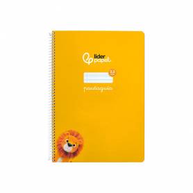 Cuaderno espiral liderpapel di n a4 pautaguia tapa dura 80h 90 gr cuadro pautado 2,5mm color amarillo - BF124