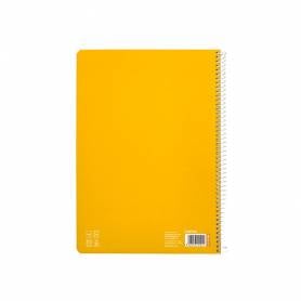 Cuaderno espiral liderpapel di n a4 pautaguia tapa dura 80h 90 gr cuadro pautado 2,5mm color amarillo - BF124