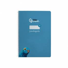 Cuaderno espiral liderpapel di n a4 pautaguia tapa dura 80h 90 gr cuadro pautado 2,5mm color azul - BF125