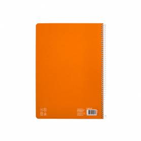 Cuaderno espiral liderpapel di n a4 pautaguia tapa dura 80h 90 gr cuadro pautado 2,5mm color naranja - BF127