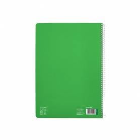 Cuaderno espiral liderpapel di n a4 pautaguia tapa dura 80h 90 gr cuadro pautado 2,5mm color verde - BF129