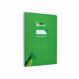 Cuaderno espiral liderpapel di n a4 pautaguia tapa dura 80h 90 gr cuadro pautado 2,5mm color verde - BF129