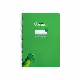 Cuaderno espiral liderpapel di n a4 pautaguia tapa dura 80h 90 gr cuadro pautado 3mm color verde - BF135