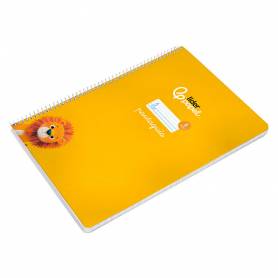 Cuaderno espiral liderpapel di n a4 pautaguia tapa dura 80h 90 gr cuadro pautado 5mm color amarillo - BF142