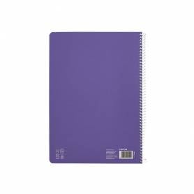 Cuaderno espiral liderpapel di n a4 pautaguia tapa dura 80h 90 gr cuadro pautado 5mm color lila - BF144