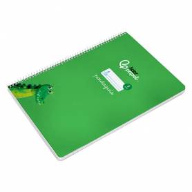 Cuaderno espiral liderpapel di n a4 pautaguia tapa dura 80h 90 gr cuadro pautado 5mm color verde - BF147