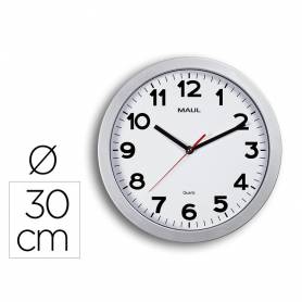 Reloj maul step de pared redondo 30 cm diametro electrico color plata - 9053195