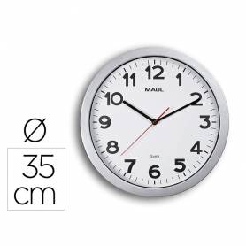 Reloj maul step de pared redondo 35 cm diametro electrico color plata - 9053695