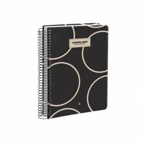 Agenda espiral liderpapel clas sic a4 2025 dia pagina color blanco y negro 2 papel 70 gr - 