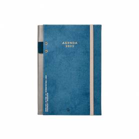 Agenda encuadernada liderpapel paxos a5 2025 día página color azul papel 70 gr - 