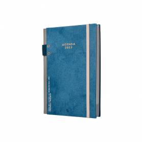 Agenda encuadernada liderpapel paxos a5 2025 día página color azul papel 70 gr - 