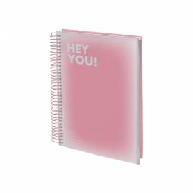 Agenda espiral liderpapel gazi a4 2025 día página color rosa papel 70 gr