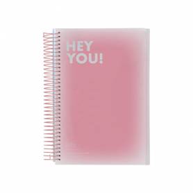 Agenda espiral liderpapel gazi a5 2025 día página color rosa papel 70 gr