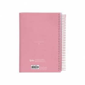 Agenda espiral liderpapel gazi a5 2025 día página color rosa papel 70 gr