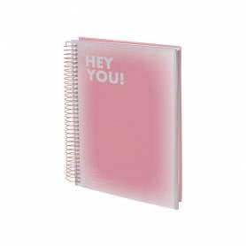 Agenda espiral liderpapel gazi a5 2025 día página color rosa papel 70 gr