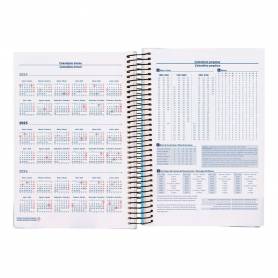 Agenda espiral liderpapel gazi a5 2025 día página color negro papel 70 gr