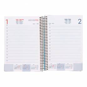 Agenda espiral liderpapel gazi a5 2025 día página color negro papel 70 gr