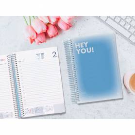 Agenda espiral liderpapel gazi a5 2025 día página color azul papel 70 gr