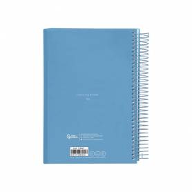 Agenda espiral liderpapel gazi a5 2025 día página color azul papel 70 gr