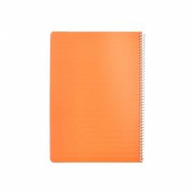 Cuaderno espiral liderpapel din a4 pautaguia tapa plastico80h 90gr cuadro pautado 3mm con margen color naranja - BE63