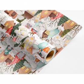 Papel de regalo liderpapel navidad rollo ancho 70 cm longitud 2 mt gramaje 60 gr diseños surtidos b-2024 - PR16