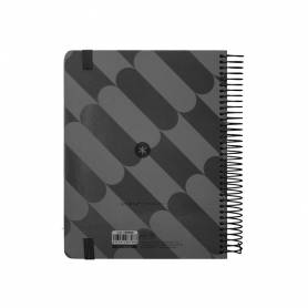 Agenda espiral antartik pattern a5+ 2025 día página color negro papel 80 gr - 