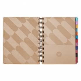 Agenda espiral antartik pattern a5+ 2025 día página color rosa nude papel 80 gr - 