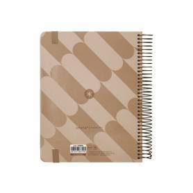 Agenda espiral antartik pattern a5+ 2025 día página color rosa nude papel 80 gr - 