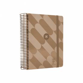 Agenda espiral antartik pattern a5+ 2025 día página color rosa nude papel 80 gr - 