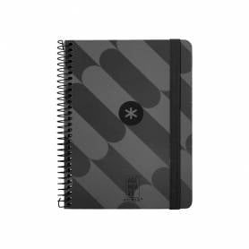 Agenda espiral antartik pattern a6+ 2025 semana vista color negro papel 80 gr - 