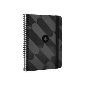 Agenda espiral antartik pattern a6+ 2025 semana vista color negro papel 80 gr - 