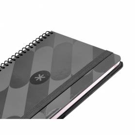 Agenda espiral antartik pattern a6+ 2025 semana vista color negro papel 80 gr - 