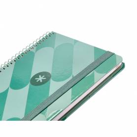 Agenda espiral antartik pattern a6+ 2025 semana vista color verde papel 80 gr - 