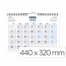 Calendario pared liderpapel clasico 2025 espiral 44x32 cm papel 128 gr - 