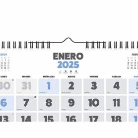 Calendario espiral pared liderpapel clasico 2025 numeros grandes 44x32 cm papel 128 gr - 