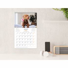 Calendario espiral pared liderpapel imagenes perros 2025 para escribir 25x40 cm papel 157 gr - 