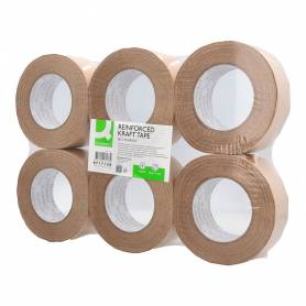 Cinta adhesiva q-connect kraft reforzado 50mt x 50 mm para embalaje - KF17138