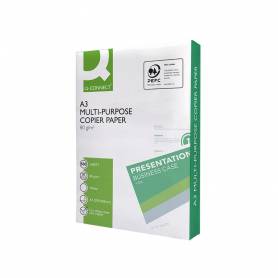 Papel fotocopiadora q-connect economy din a3 80 gramos paquete de 500 hojas - KF14311