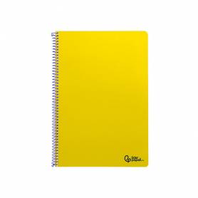 Cuaderno espiral liderpapel din a4 smart tapa blanda 80h 75gr cuadro 4mm con margen color amarillo - BF93