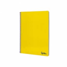 Cuaderno espiral liderpapel din a4 smart tapa blanda 80h 75gr cuadro 4mm con margen color amarillo - BF93