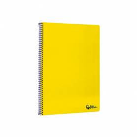 Cuaderno espiral liderpapel din a4 smart tapa blanda 80h 75gr cuadro 4mm con margen color amarillo - BF93