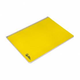 Cuaderno espiral liderpapel din a4 smart tapa blanda 80h 75gr cuadro 4mm con margen color amarillo - BF93