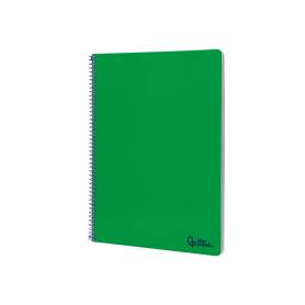 Cuaderno espiral liderpapel din a4 smart tapa blanda 80h 75gr cuadro 4mm con margen color verde - BF99