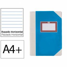 Libro cartone cosido fernandes flecha din a4+ rayado horizontal 50 hojas 100 gr azul - 102821199